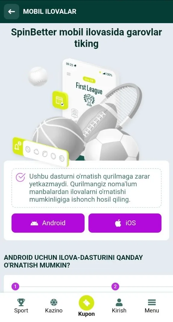 SpinBetter apk — Android uchun mobil ilovani yuklab olish
